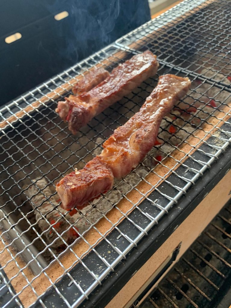Kobe meat on Konro Grill with Binchotan ^.^