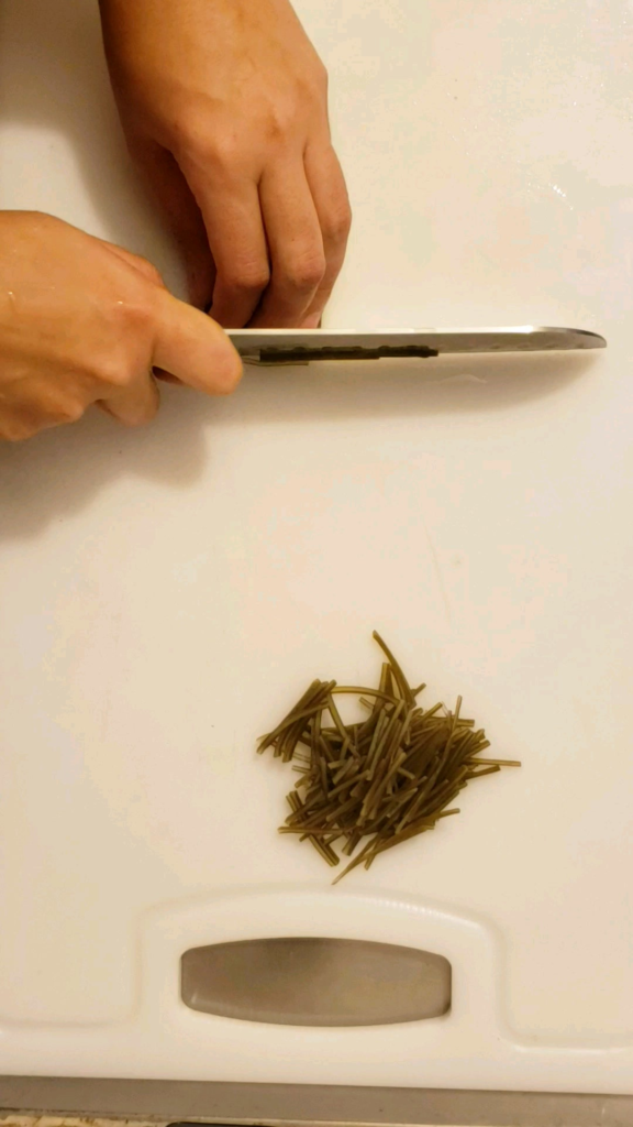 {OC} mise en place for pickled kombu