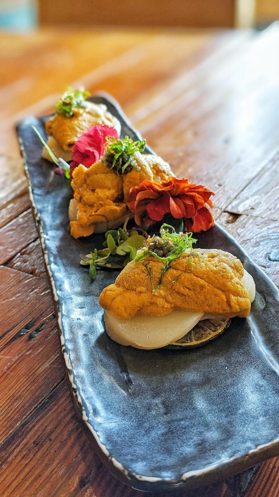 Japanese Scallop w/Uni & Caviar