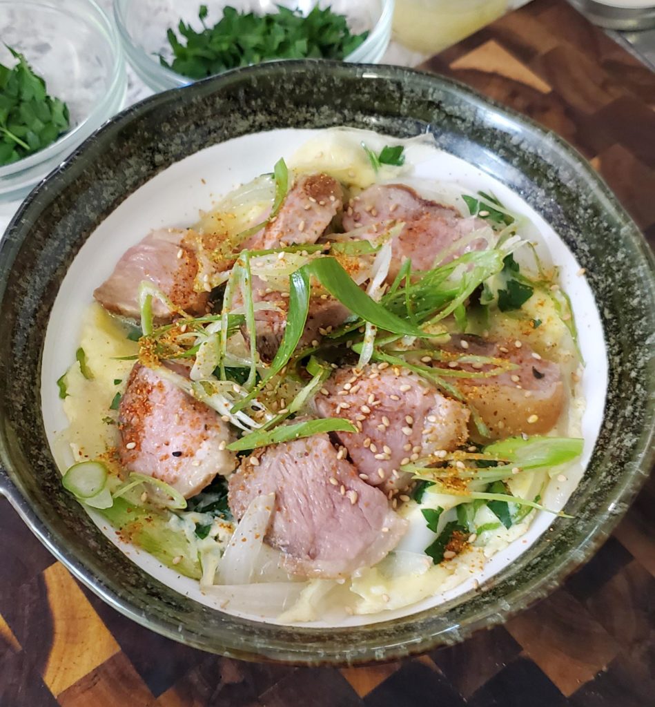 Duck Oyakodon! Made with duck breast (seared medium) and duck eggs. Should have cut the pieces a bit smaller but otherwise really happy with it!