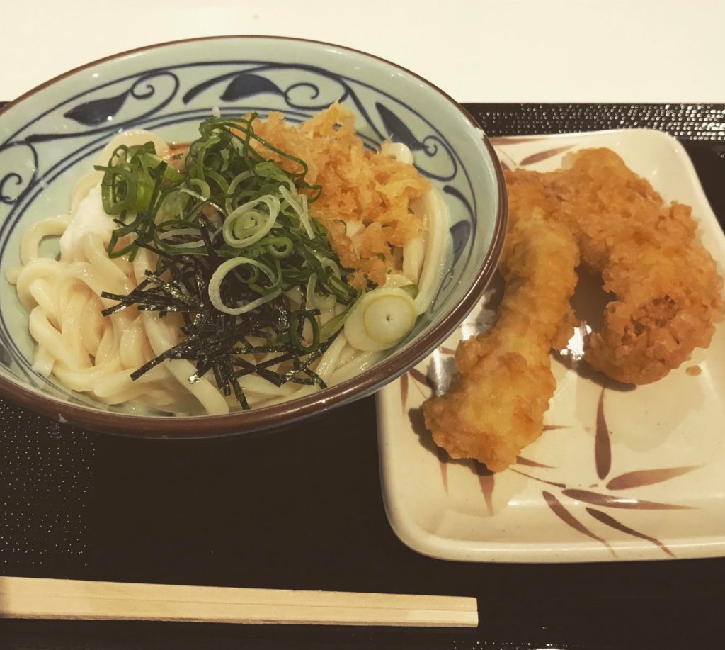 Bukkake udon with Toriten (Sanuki style udon)