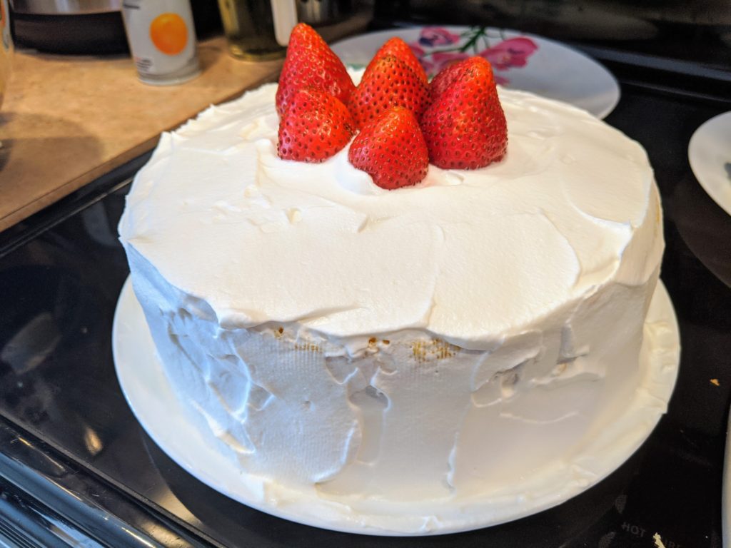 Strawberry shortcake with fresh cream