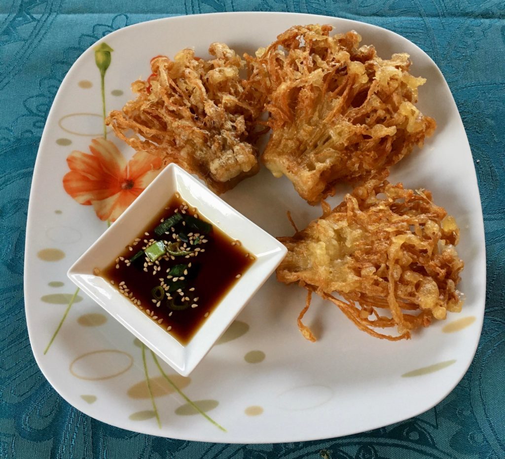 Tempura Enoki with Ponzu sauce (hubby said okayyyy...so it is the best compliment I can get ;) )