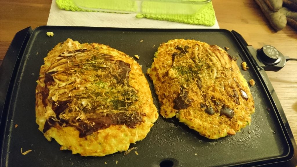 Homemade okonomiyaki.