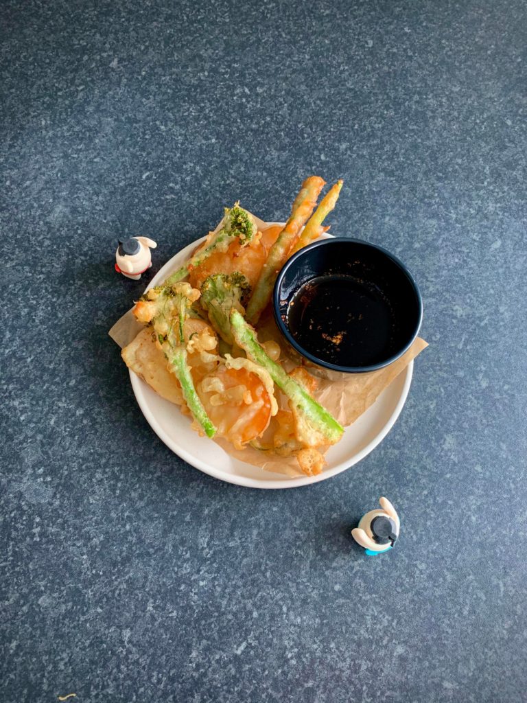 Vegetable drawer clean-out tempura