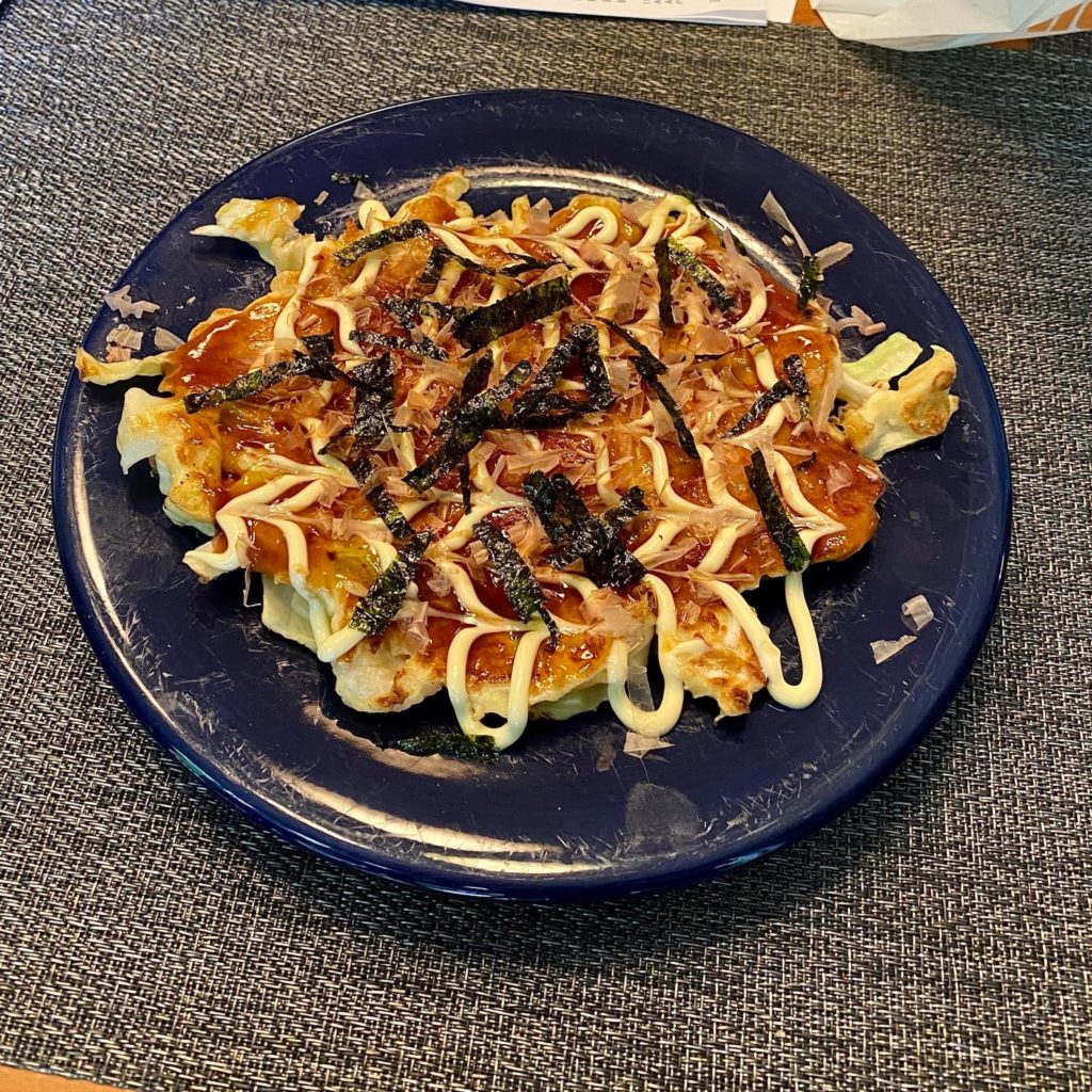 My first attempt at making some okonomiyaki! It was delicious! ☺️