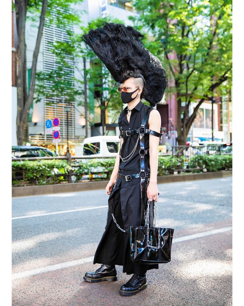 19-year-old Japanese college student Nagi (@12.na.167) on the street in Harajuku...
