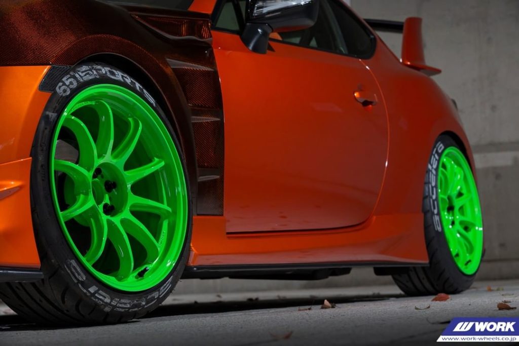 @goodgunracing Toyota 86 on WORK Emotion ZR10 (color: Energy Lime Green ELG) #ar...