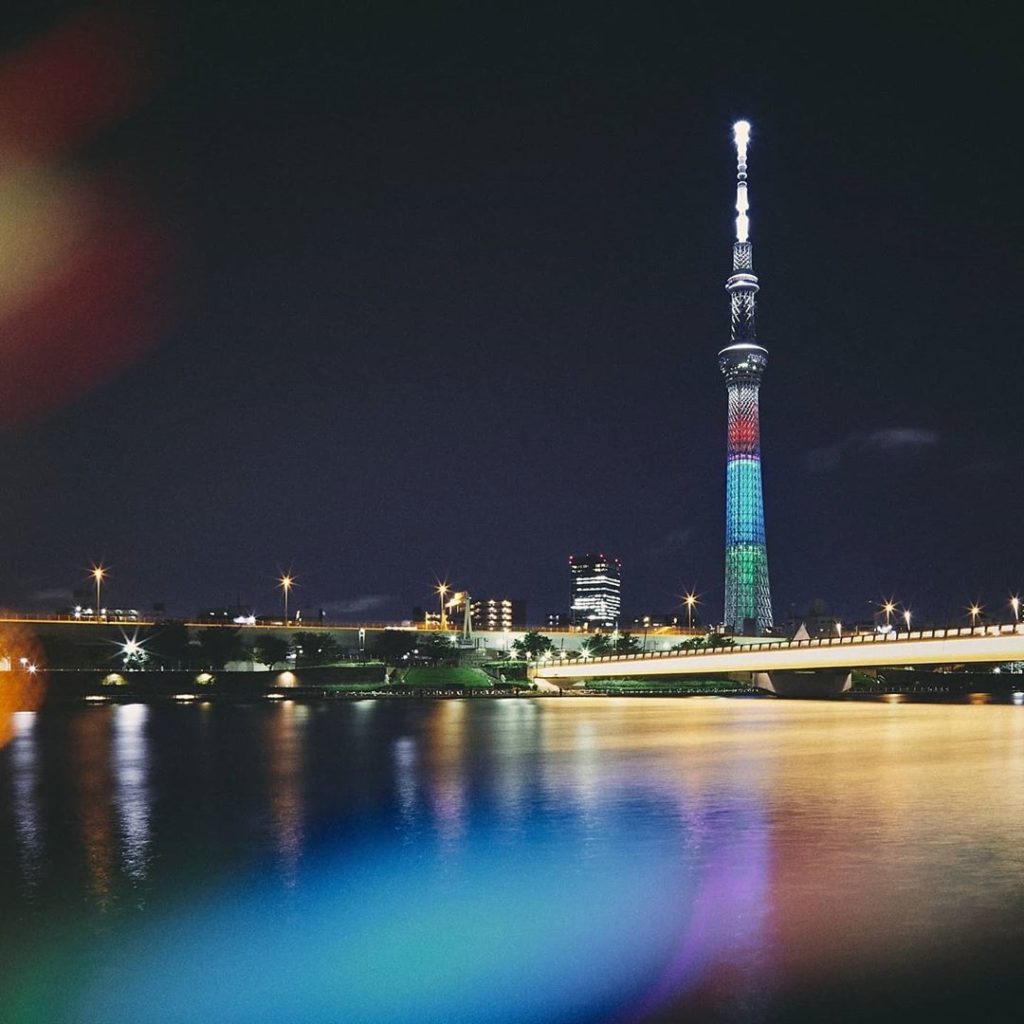 The iconic Tokyo Skytree lights up to celebrate the #1YearToGo milestone to #Tok...