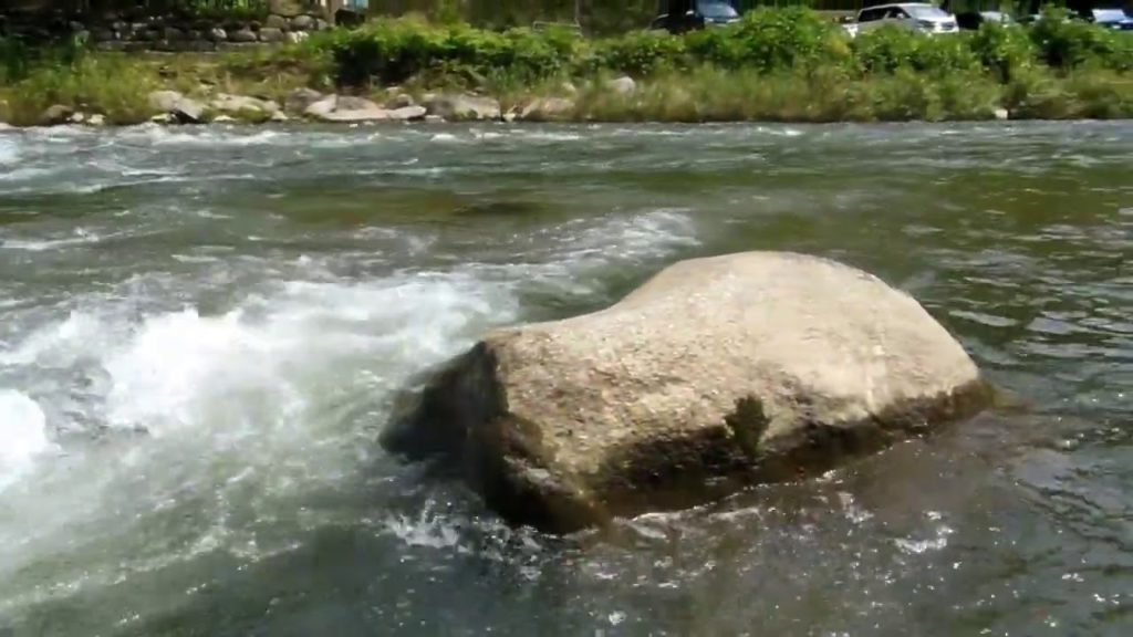 Mountain River After the Rain in Japan