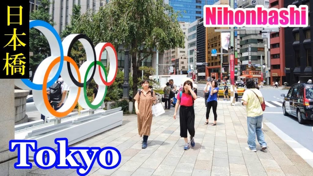 日本橋　Walking Tokyo 🚶‍♂️ HQ Audio🎧 Nihonbashi (Olympic decorations)　オリンピック装飾された、日本橋 の街を散策　【高音質】Japan