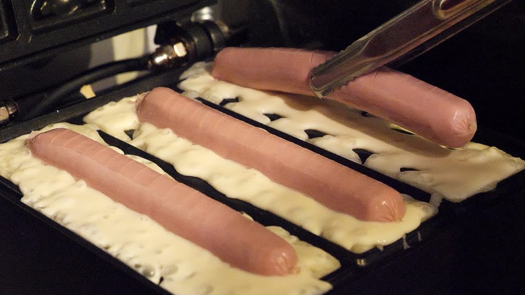 sausage waffle / korean street food sausage waffle / korean street food