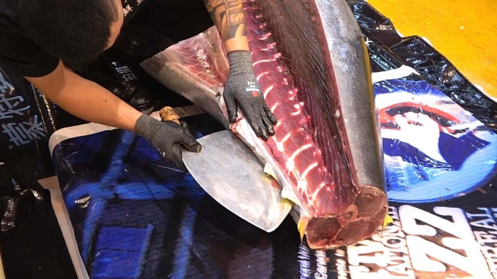 500 lb Giant Tuna Cutting Show Sashimi  – Taiwanese street food 500 lb Giant Tuna Cutting Show Sashimi  - Taiwanese street food