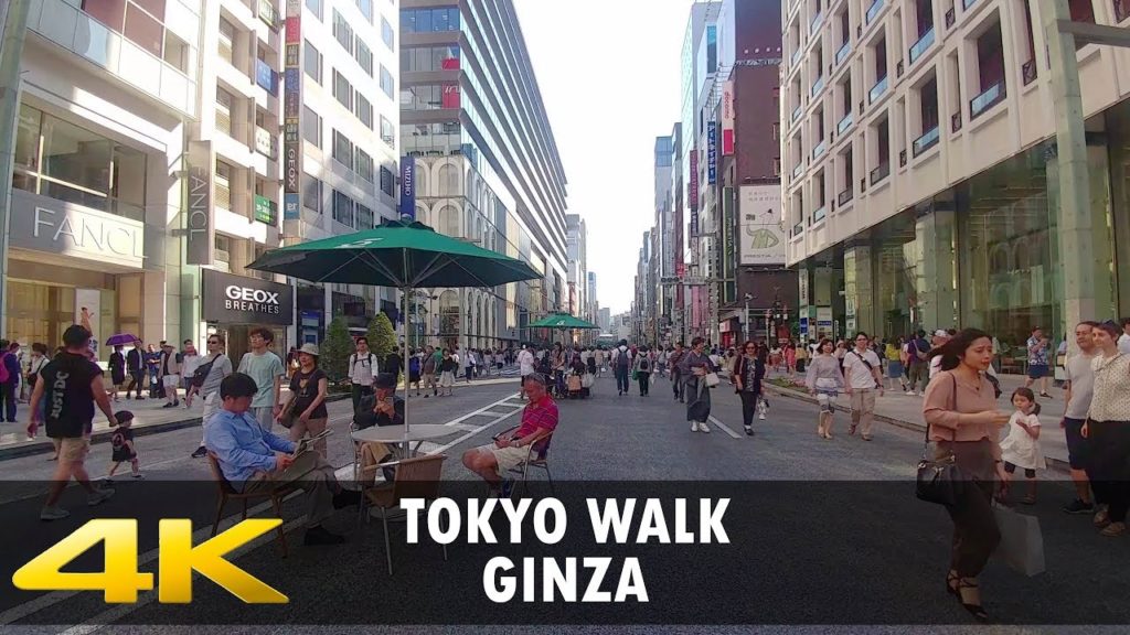 Walking around in Ginza, Tokyo. 4K