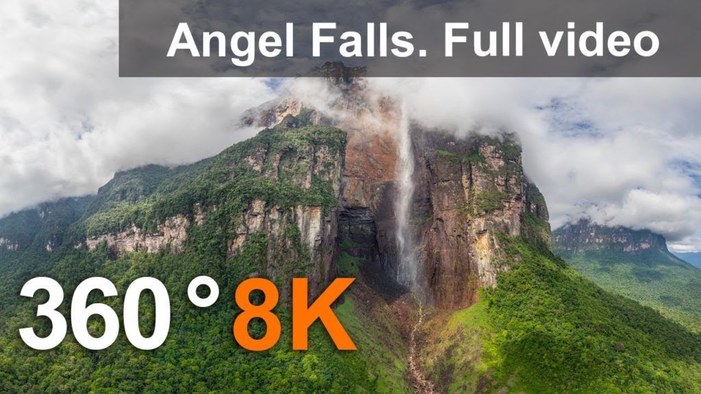 360°, Angel Falls, Venezuela. Aerial 8K video 360°, Angel Falls, Venezuela. Aerial 8K video