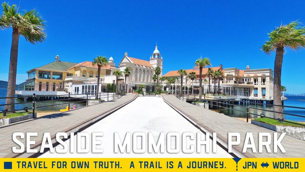 [4K]Walk through Momochi Seaside Momochi Park in Fukuoka City.Japan.福岡市のシーサイドももち海浜公園を歩く。マリゾンと福岡の夏の海。