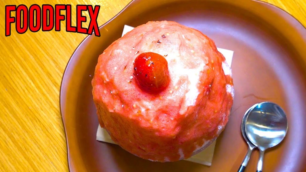 토마토빙수, 도쿄빙수, ​tomato ice cream, ice flakes with syrup, tomato​ shaved ice,Korean Street Food​​​​