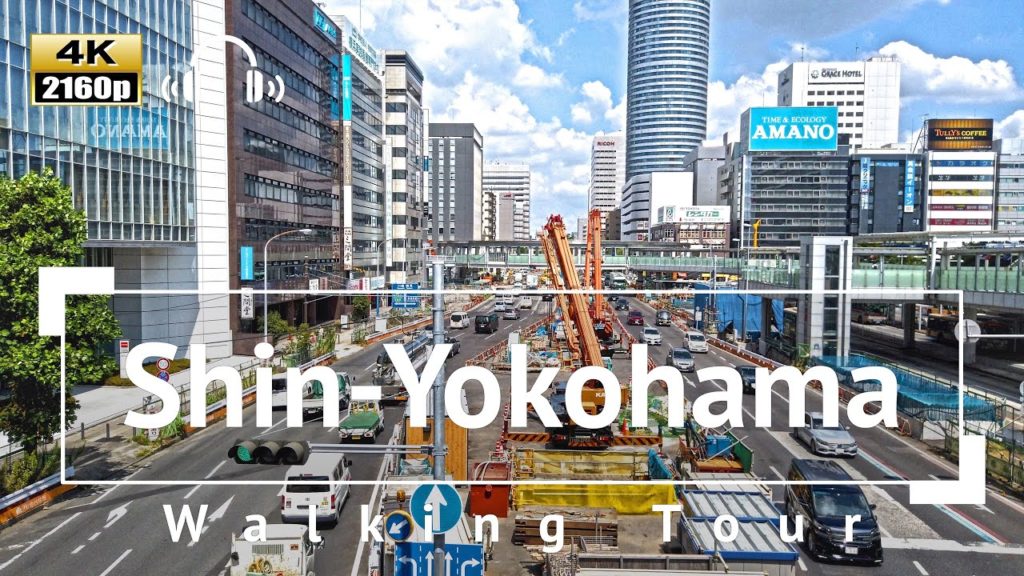 [4K/Binaural Audio] Shin-Yokohama Walking Tour - Kanagawa Japan
