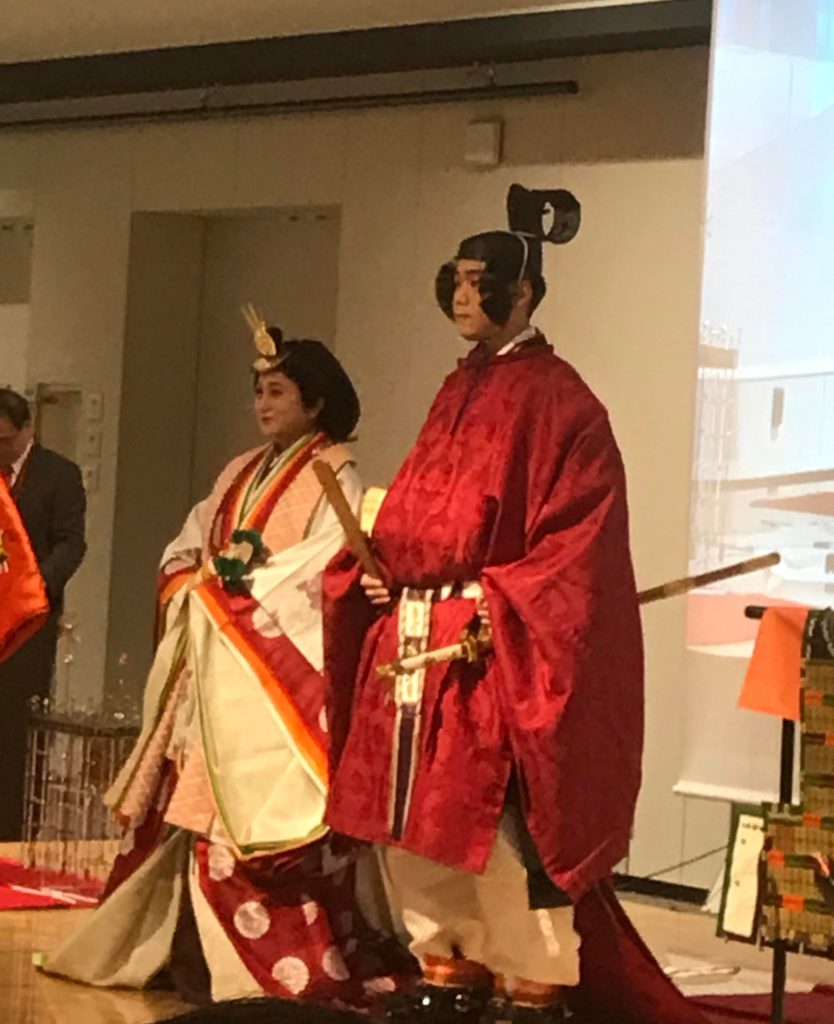 Formal dress of Japanese royal family around the 10th century. Worn at ceremonies at the palace.