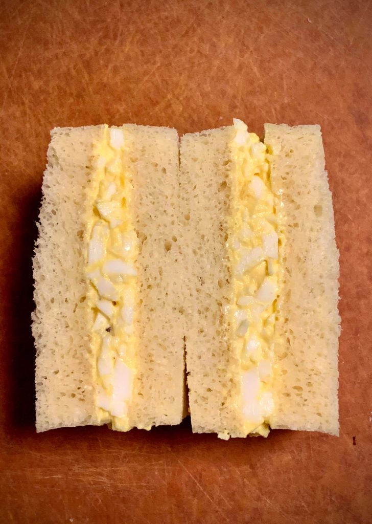 I made a Japanese style egg salad sandwich from shokupan I baked this morning