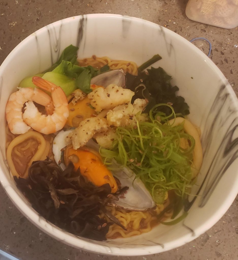 Spicy champon ramen from scratch.