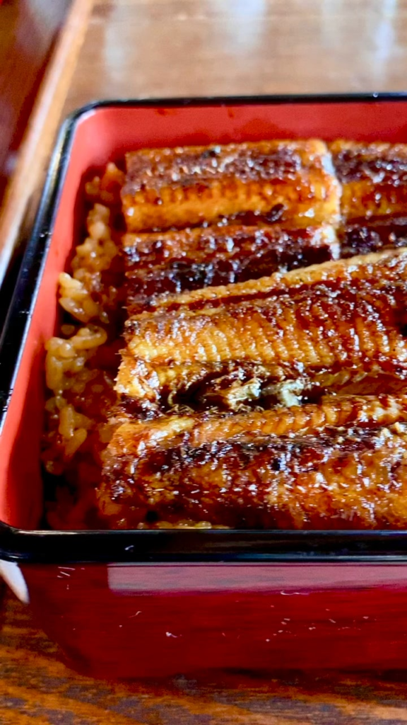 Unajyu (unagi rice box) at a Michelin starred spot in Mie prefecture for lunch.