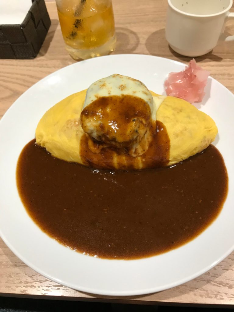 Hamburg steak omerice (Hokyokusei Kyoto)