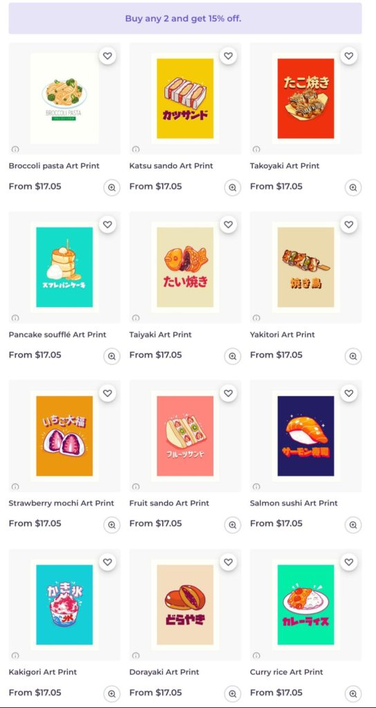 Japanese food collection prints!