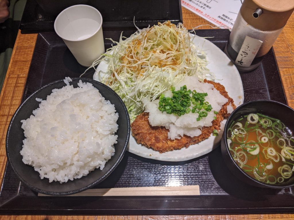 Oroshi katsu set and ponzu sauce