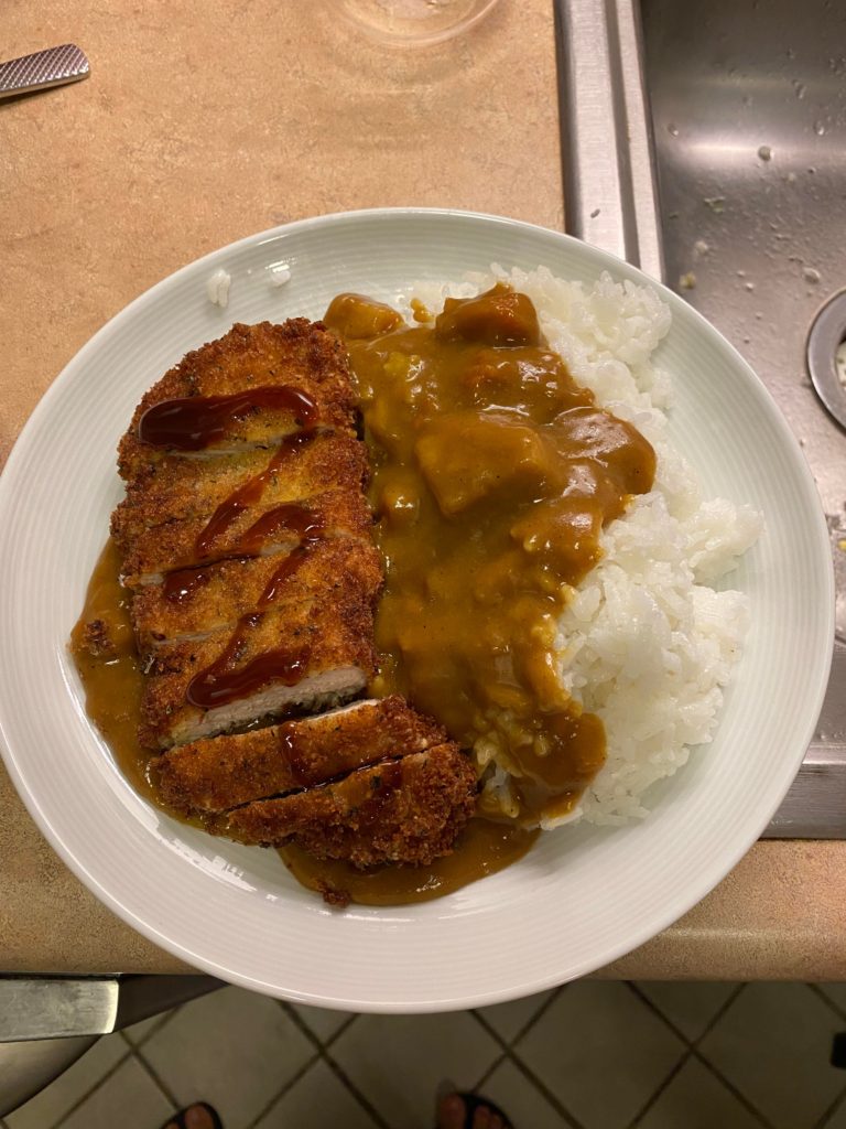 Made Tonkatsu Curry for the first time! Didn’t burn down the house!