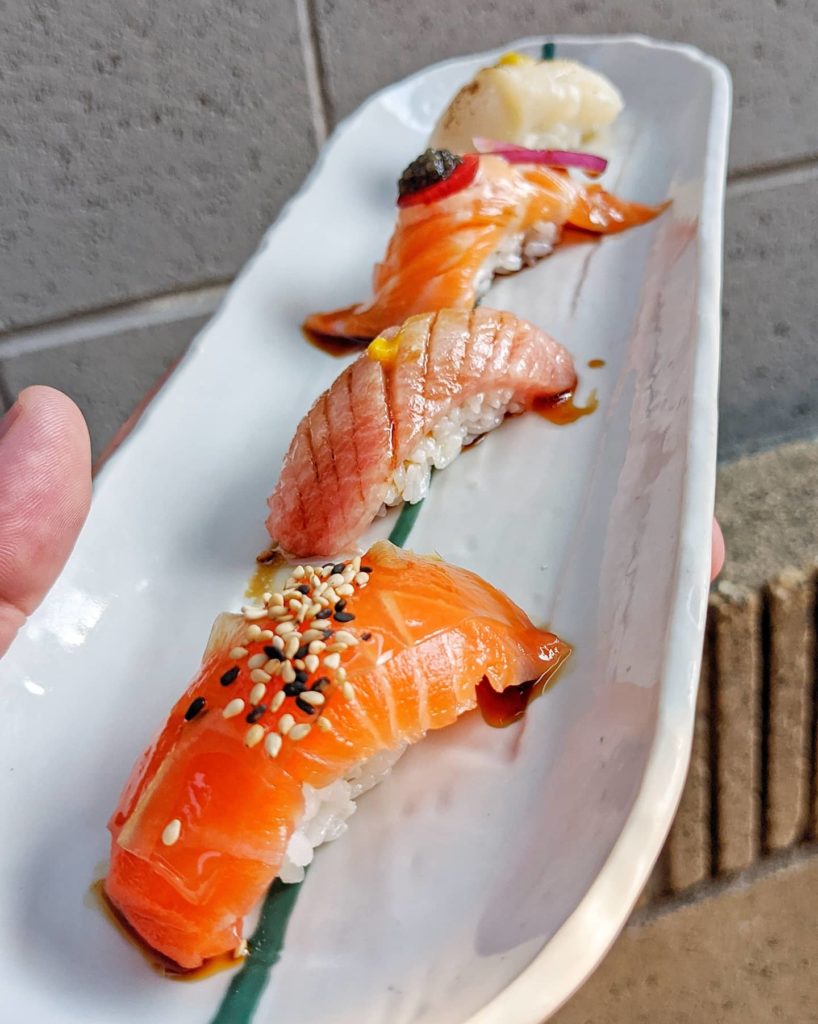 Ocean Trout, O-Toro, Salmon Belly & Japanese Scallop