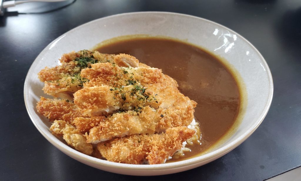 Crispy Katsu Curry on a fluffy bed of rice. Comfort food 101 :)