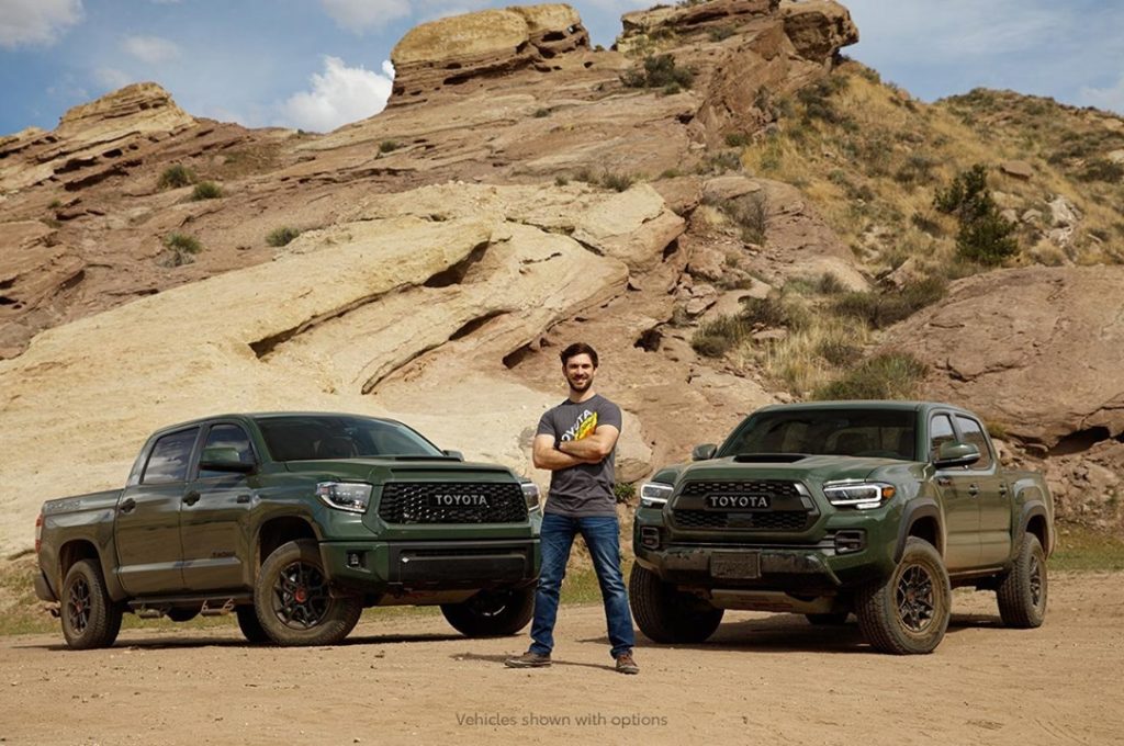 Toyota Racing driver @daniel_suarezg took the boys for a ride. #Tacoma #Tundra T...