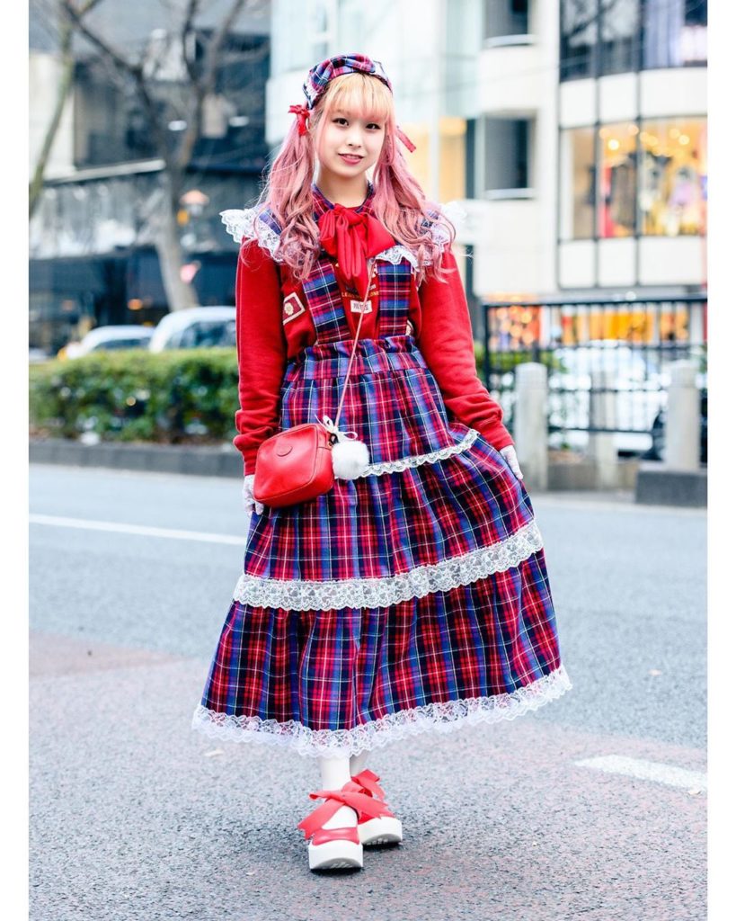 Japanese designer Rio (@rio_cherry_) on the street in Harajuku wearing a sweatsh...