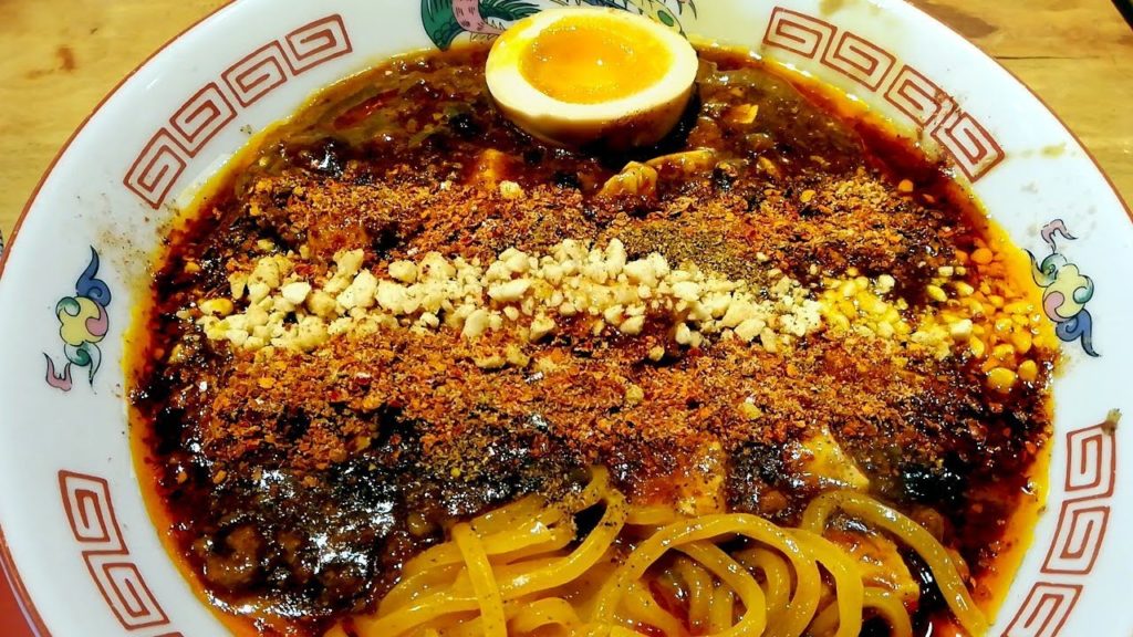Japanese Street Food – PORK BONE MAPO NOODLES ramen SAWAKICHI Osaka Japan Japanese Street Food - PORK BONE MAPO NOODLES ramen SAWAKICHI Osaka Japan