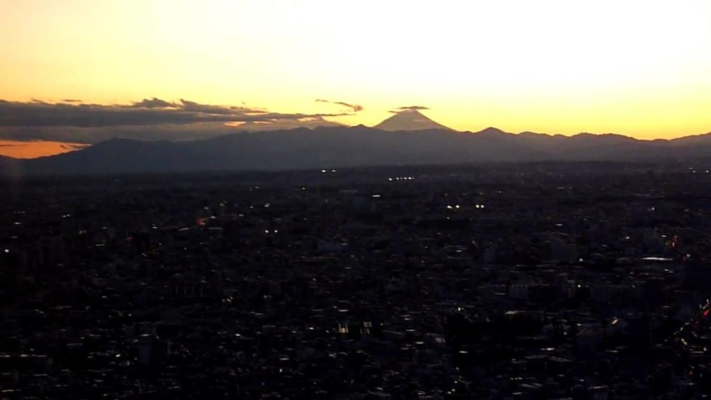 Mt. Fuji sunset from observation deck at Tokyo Metropolitan Government Office
