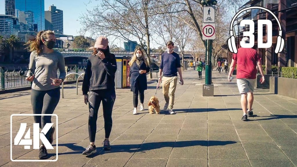 Melbourne City Walk | COVID19 Stage 4 Restrictions | 4K | 3D Binaural Audio