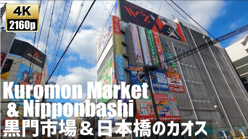 Kuromon Market & Nipponbashi Walking：Chaos of Japanese culture【4K60fps-Japan Walking】2020.7