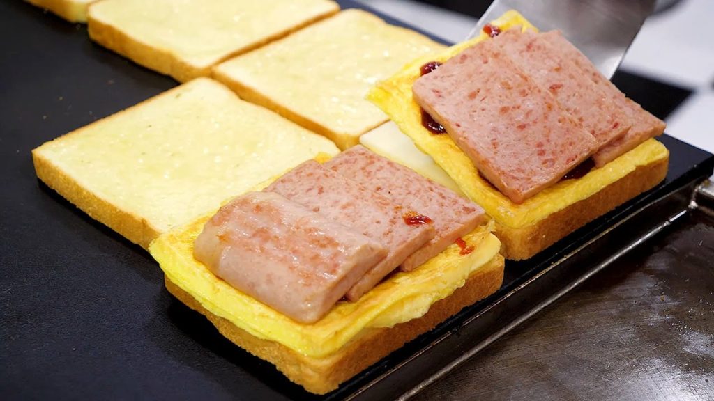 Spam Mozzarella Cheese Toast - Korean Street Food