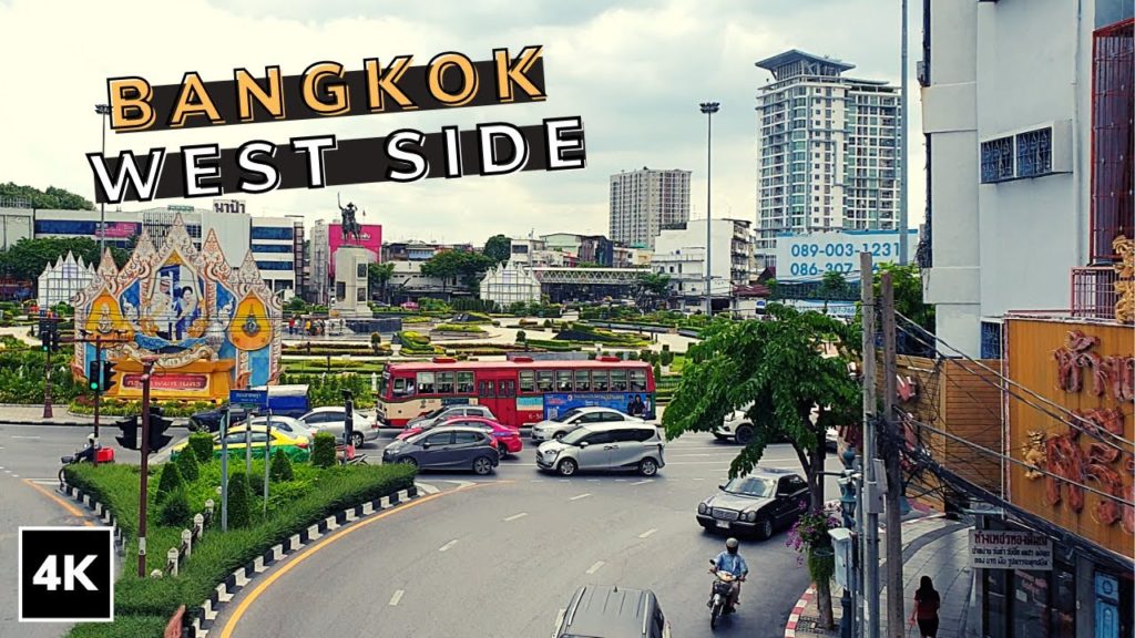 Wongwian Roundabout is HUGE ! West Bank Chao Phraya river | 2020 Bangkok Walking Tour 4K