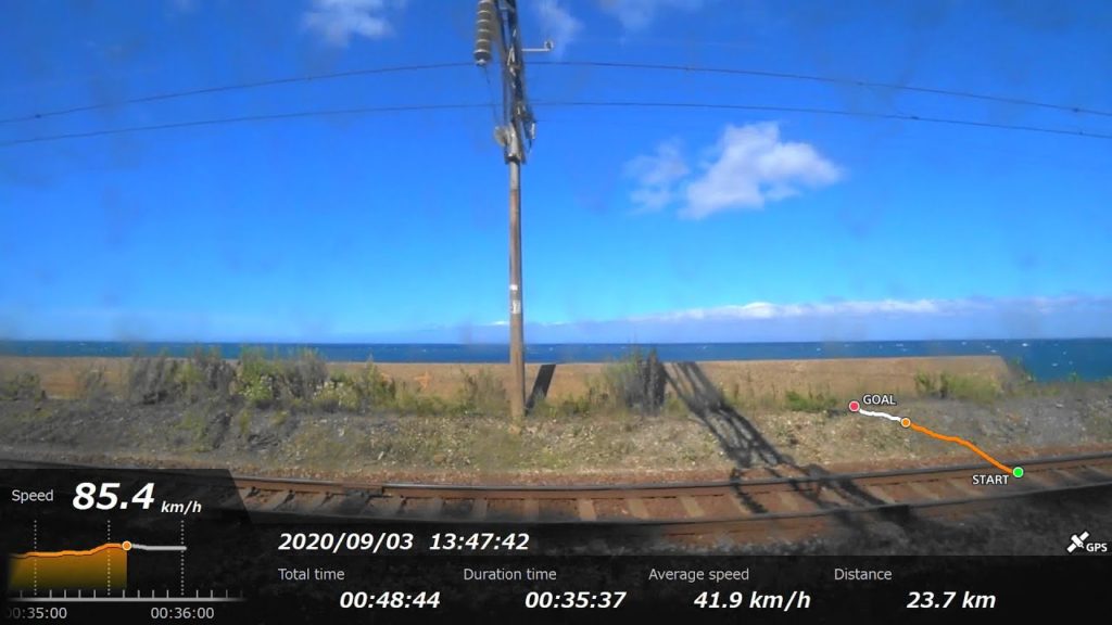 [FHD|ac]JR北海道・函館本線：札幌→小樽駅間、733系/快速「エアポート号」乗車走行シーン。【車窓・側面展望】