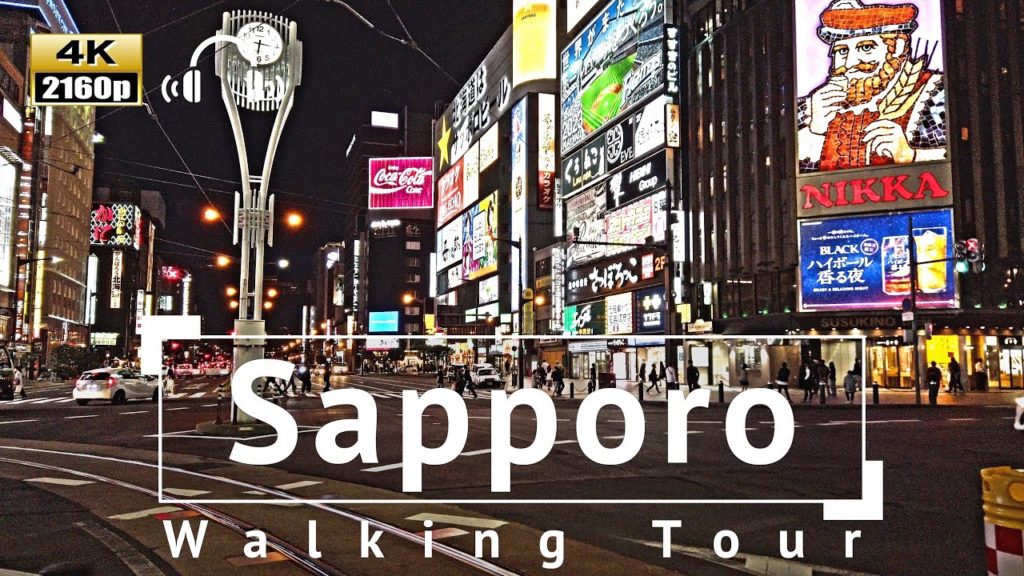 [4K/Binaural Audio] Sapporo Walking Tour - Hokkaido Japan