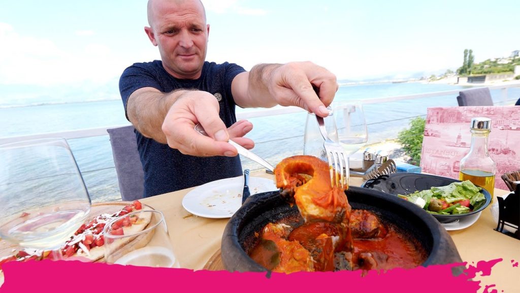 Fresh ALBANIAN FISH on Lake Shkodër!! Salt Baked Fish & Tava Fish | Shiroka, Albania
