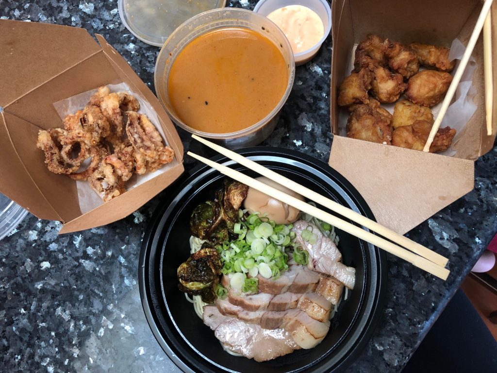 spicy miso ramen, chicken karaage, and gesso karaage 😋 a lil expensive ($30) but hit the spot