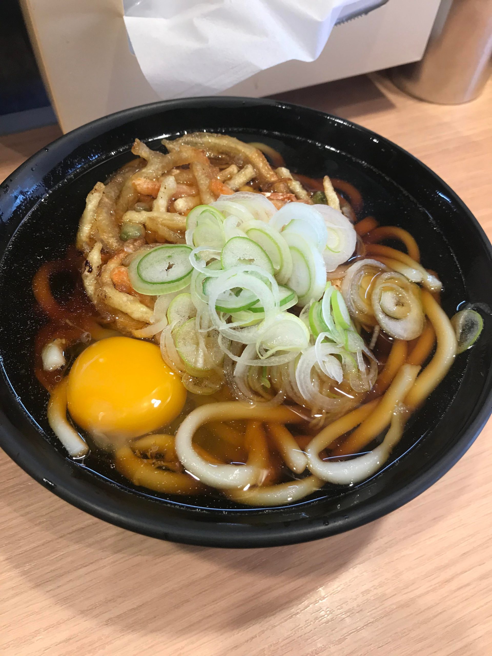 Udon noodle bowl from standing only shop in Sapporo Alo Japan