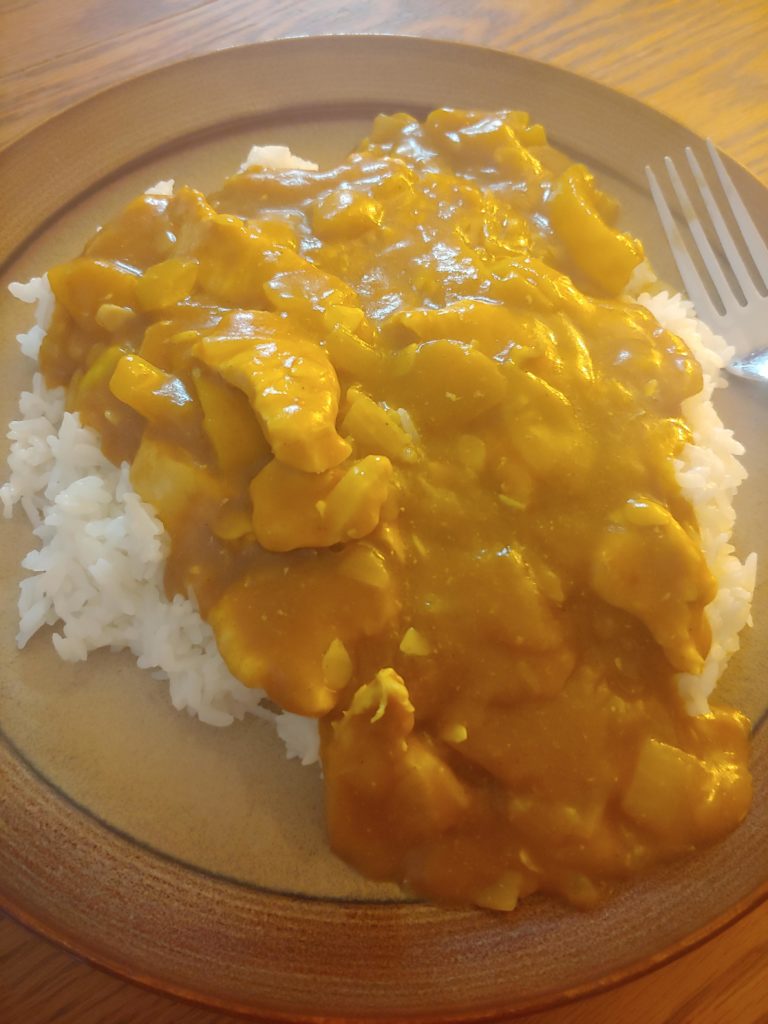 I made Golden Curry the other day. I didn't make it in the traditional Japanese way, but I used onions and yellow squash.