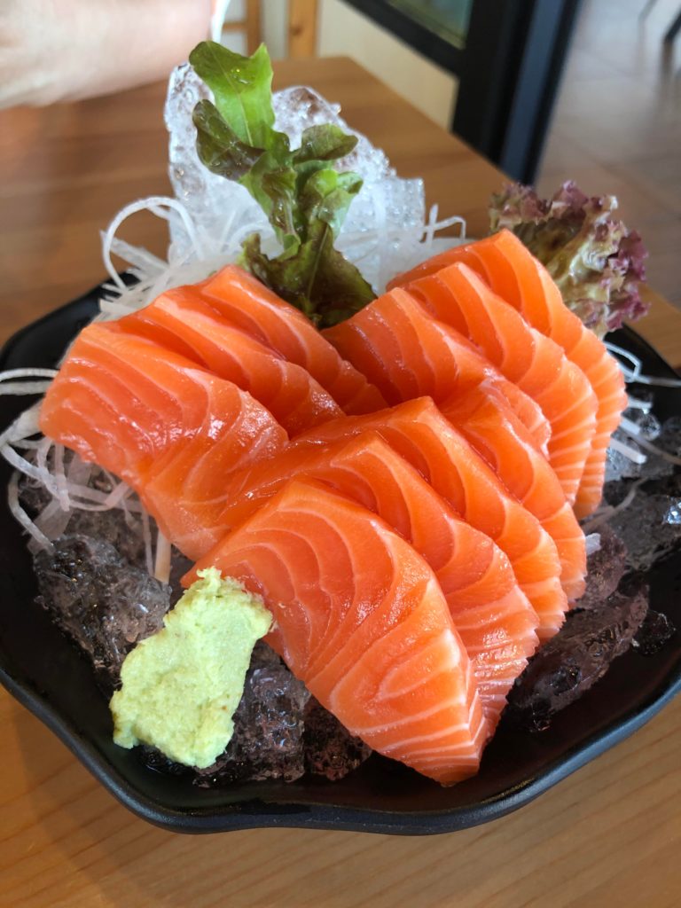 Salmon sashimi was buy 1 get 1 free today at my local place, so... TAKE MY MONEY of course!