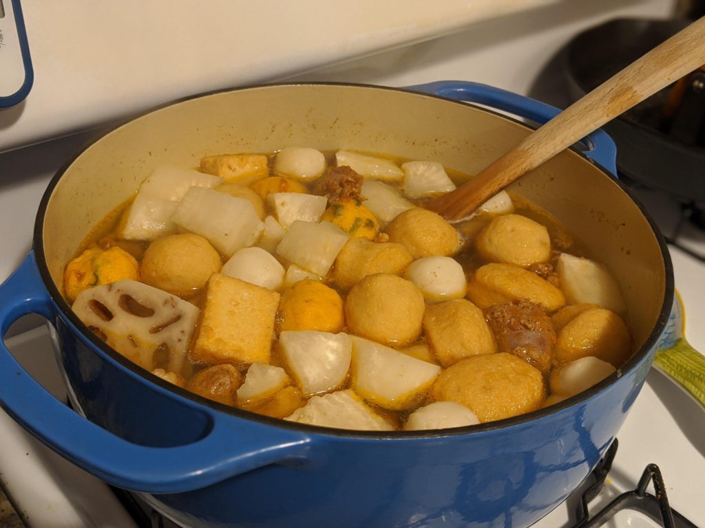 Oden with some longganisa. Not traditional, but its still pretty good.