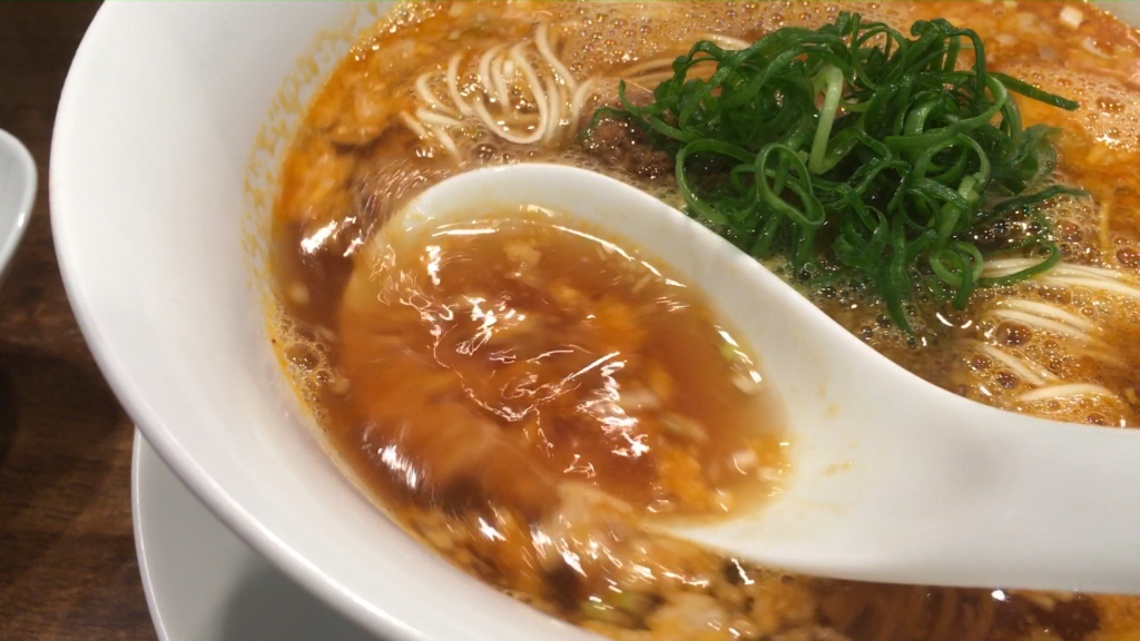 A spoonful of Michelin star tantanmen ramen at Nakiryu