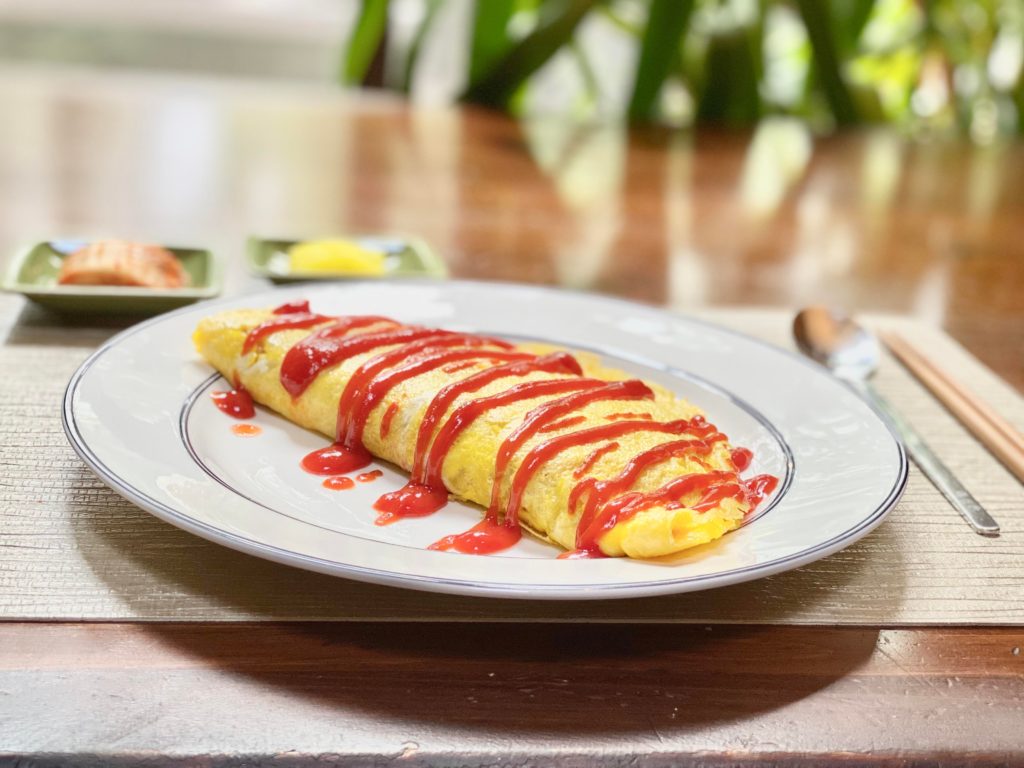 Omurice -- Omelette Rice with Shrimp!!